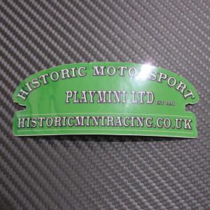 MINI ヒストリックモータースポーツ HISTORICMINIRACING.CO.UK 外貼りステッカー グリーン｜ac-minds-aj