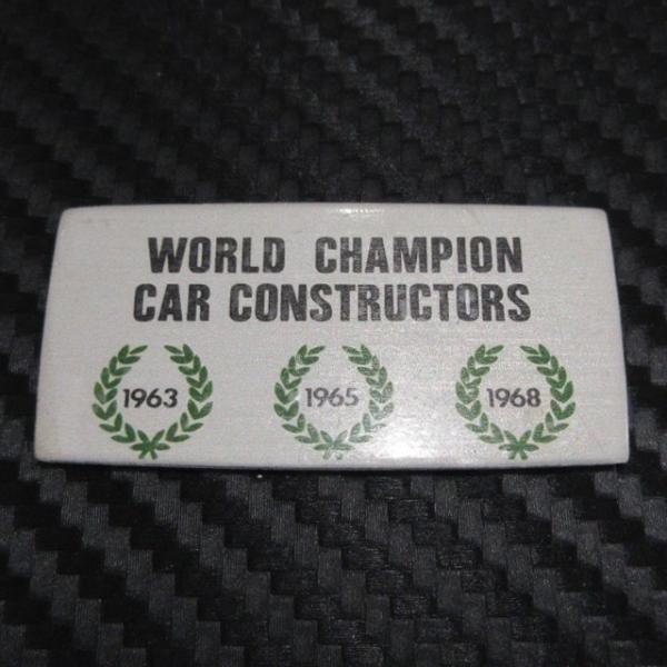 WORLD CHAMPION CAR CONSTRUCTORS 1963・1965・1968 バッジ...