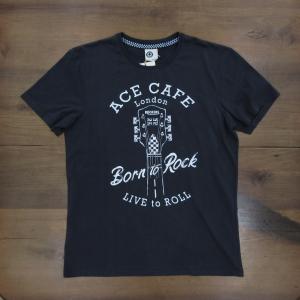 エース カフェ ロンドン Rockin Roll メンズTシャツ ブラック｜ac-minds-aj