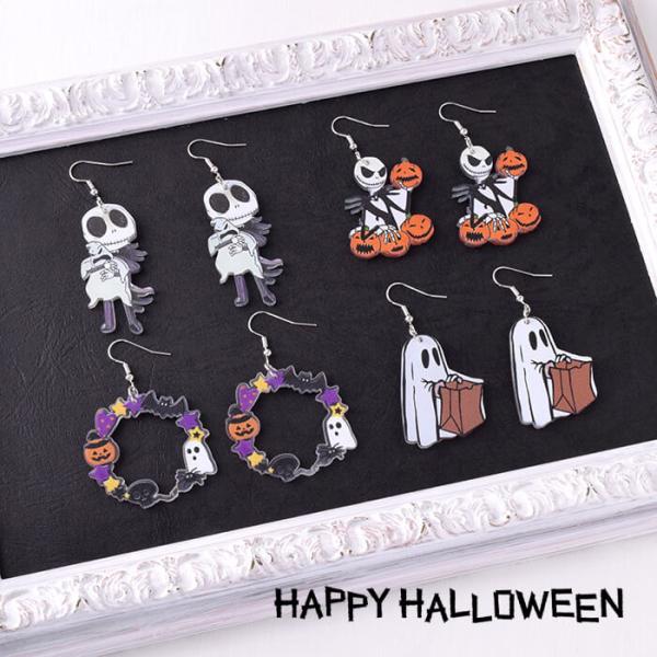 ピアス オバケ パンプキン リース ハロウィンパーティー ぶら下がり 個性的