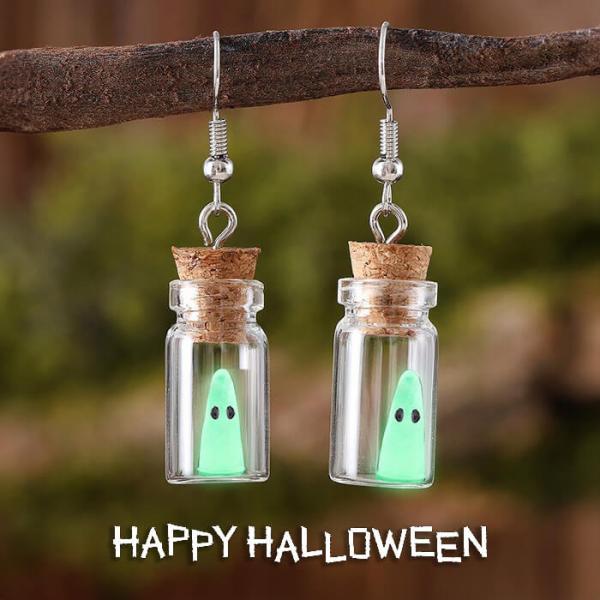 ピアス オバケ ハロウィン 暗いところで光る 夜光 蓄光 ハロウィンパーティー ぶら下がり 個性的