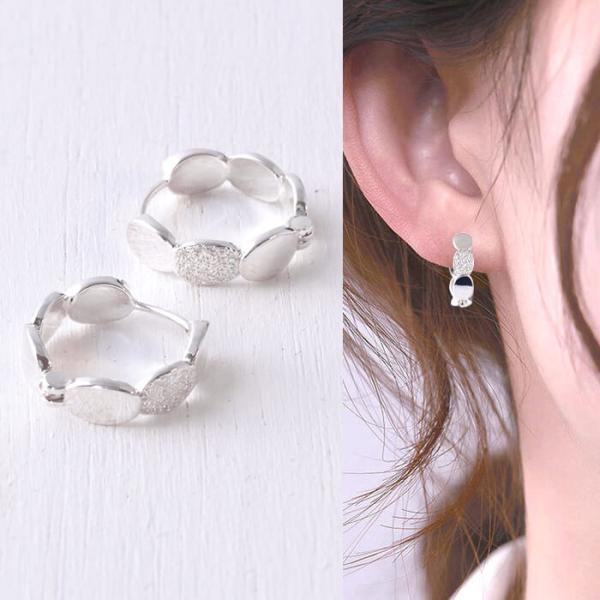 ピアス シルバー フープピアス シンプルデザイン 上品 小さめ