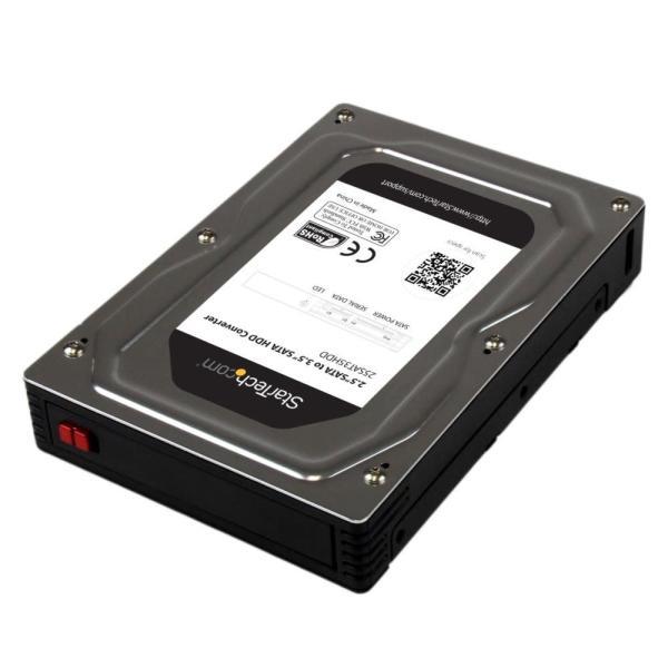 HDD SSD用2.5インチ - 3.5インチ SATAハードドライブ変換ケース(アルミ製) 最大高...