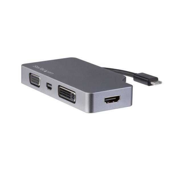USB Type-C接続マルチディスプレイアダプタ 4K 60Hz対応 スペースグレー VGA DV...