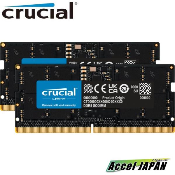 32GB Kit(2x16GB)DDR5-5600 SODIMM CL46(16Gbit) cruc...