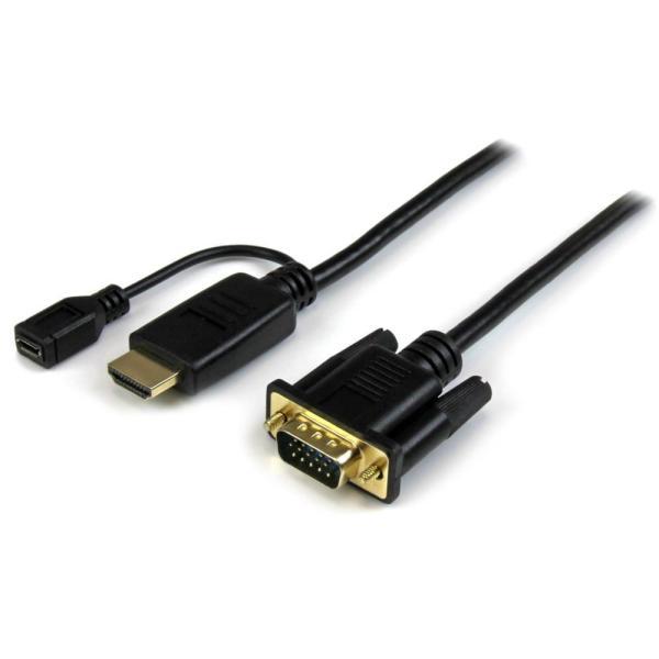 HDMI - VGAアクティブ変換ケーブルアダプタ 91cm 1920x1200 1080p HDM...