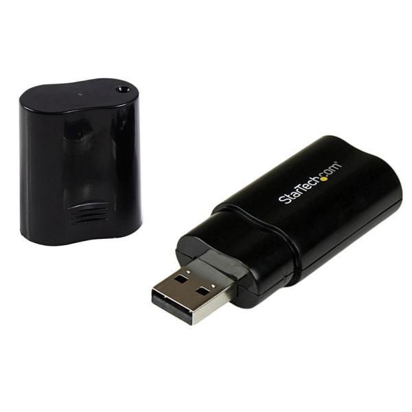 USB接続ステレオオーディオ変換アダプタ ヘッドフォン マイク用3.5mmミニジャック増設外付けサウ...