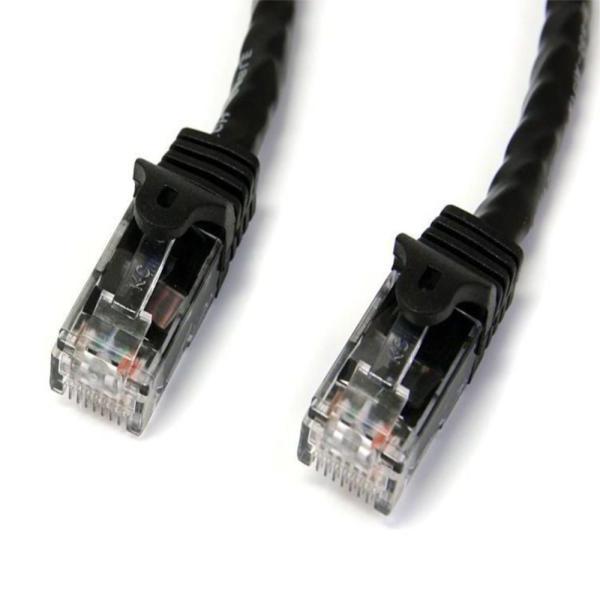 5m LANケーブル cat6 ブラック RJ45モールディングコネクタ(ツメ折れ防止カバー付き) ...