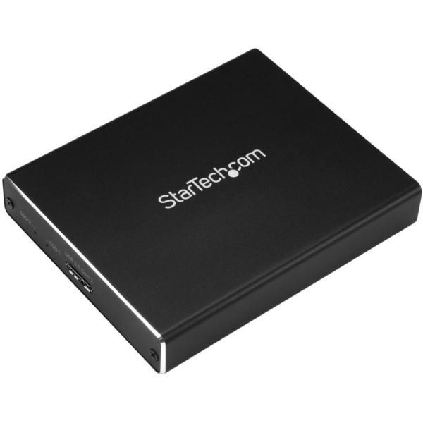 USB接続M.2 SATA SSD対応デュアルスロットアダプタケース USB 3.1 Gen 2 (...