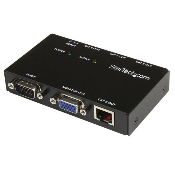 Cat5ケーブル対応4ポートVGAディスプレイエクステンダー延長器(送信機のみ) カテゴリ5 LAN...