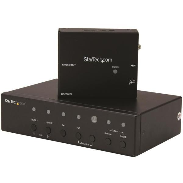 マルチビデオ入力対応HDBaseTエクステンダー延長器セット スイッチ機能内蔵 Cat5e Cat6...