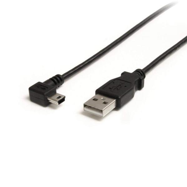 91cm ミニUSB変換ケーブル miniUSB右向きL型ケーブル USB A端子 オス - USB...