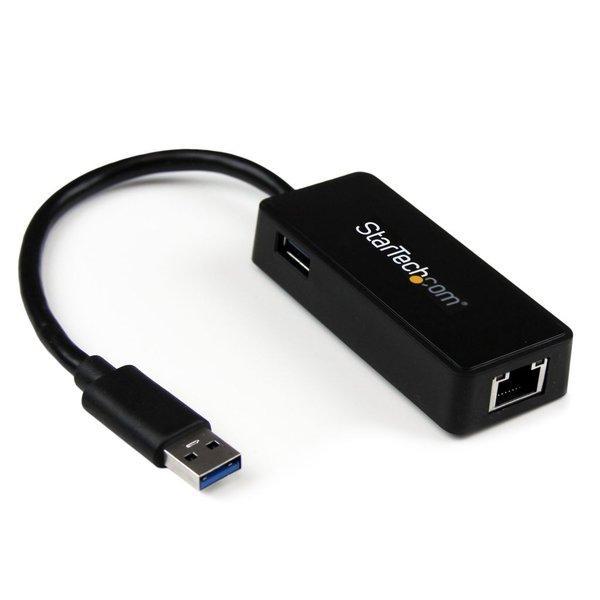USB 3.0-Gigabit Ethernet LANアダプタ ブラック (USBポートx1付き)...