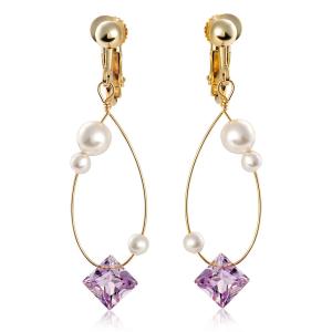 イヤリング ネジバネ式イヤリング 樹脂ノンホール ガラス玉 揺れる