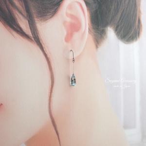 イヤリング スカイブルートパーズ ドロップピア...の詳細画像1