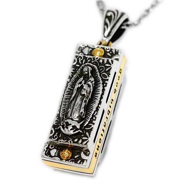 聖母マリア ハーモニカ スカル メキシカン ジュエリー ゴールド ペンダント ネックレス