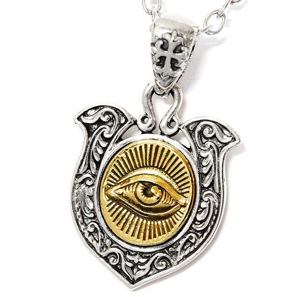 馬蹄 ホースシュー 十字架 クロス ホルスの目 フリーメイソン ゴールド アラベスク ヨーロピアン ...