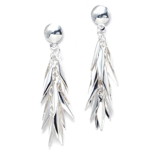 シャープ リーフ 葉 レディース スタッド ピアス