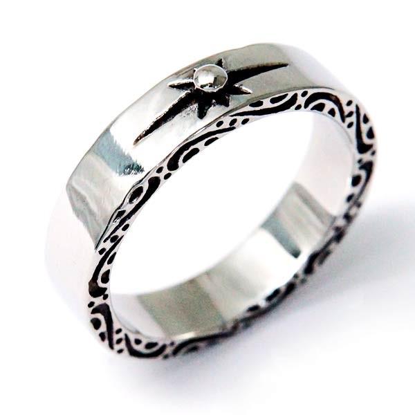 サン 太陽 ツタ インディアンジュエリー風 メンズ ステンレス リング