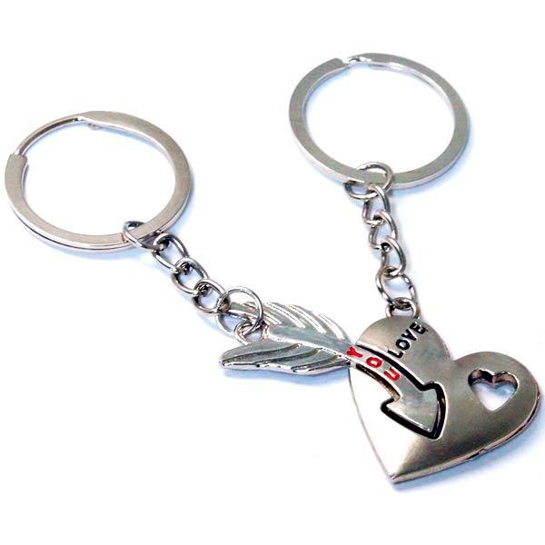 LOVE YOU ハート 矢 キューピッドアロー ペア キーホルダー