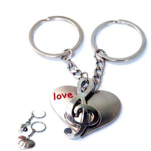 ペア ハート ト音記号 音符 love キーホルダー キーリング