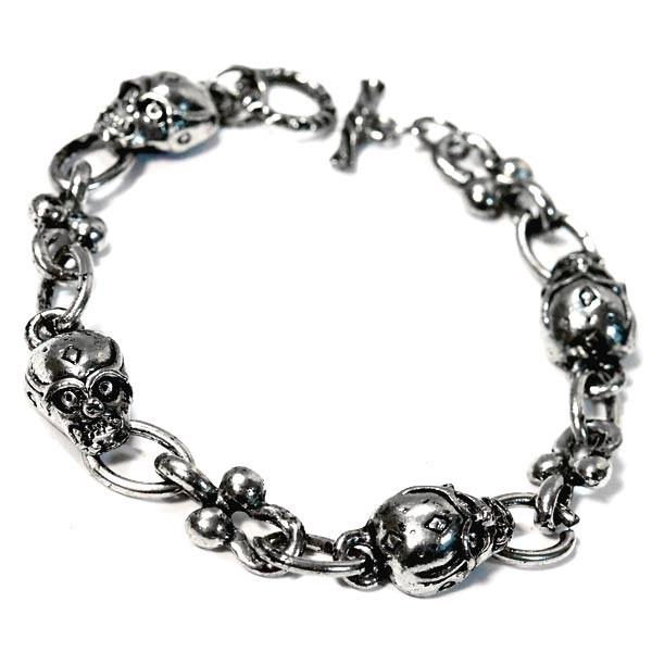 スカル 髑髏 サイボーグ メンズ メタル ブレスレット