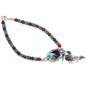 Indian Jewelry インディアンジュエリー フェザー 羽 ズニ族 天然石