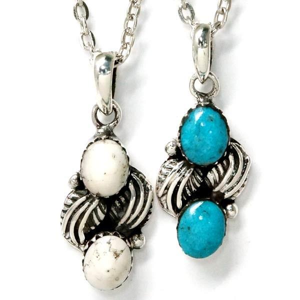 インディアンジュエリー ペンダント ネックレス 天然石 ターコイズ リーフ 葉 メンズ レディース ...