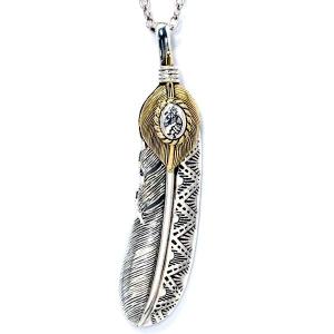 Indian Jewelry イーグルフェザー&ハートフェザー(鷲の胸羽)立体装飾 