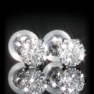 プラチナ一粒ダイヤモンドピアス【0.6ct】 DカラーIF-トリプル  