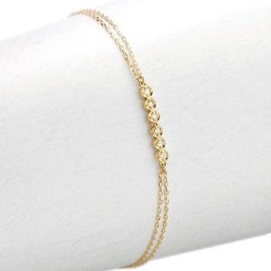ブレスレット レディース ダイヤモンドブレスレット ゴールド ダイヤモンド K10 10金イエローゴールド 2連チェーン