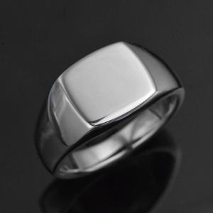【8/22-12%クーポン】印台リング メンズ K18 指輪 18金 ホワイトゴールド 地金 丸デザイン 男性幅広 ごつい 太め シンプル シグネットリング