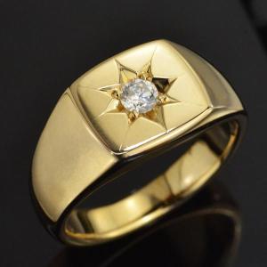 メンズリング 18金 指輪 K18 18k ゴールド ルビー ダイヤモンド 地金