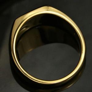 メンズ リング 指輪 K18 印台 18金 イ...の詳細画像1