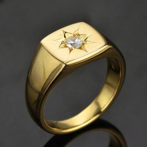 メンズ リング 指輪 K18 印台 18金 イ...の詳細画像2