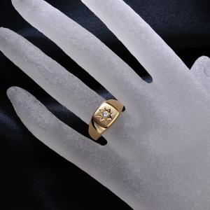 メンズ リング 指輪 K18 印台 18金 イ...の詳細画像3