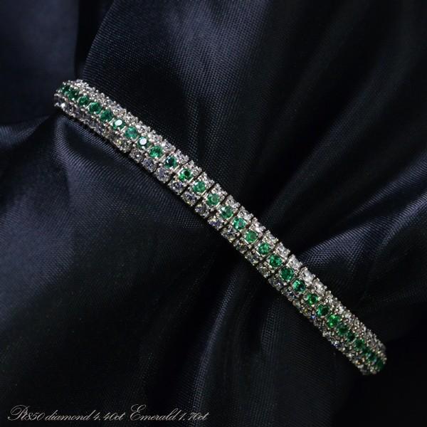 ブレスレット レディース エメラルド ダイヤモンド 3連ブレスレット