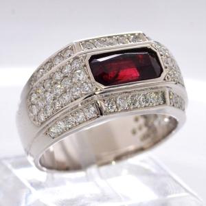 メンズリング プラチナ 指輪 ルビー ダイヤモ...の詳細画像1