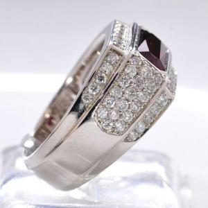 メンズリング プラチナ 指輪 ルビー ダイヤモ...の詳細画像2