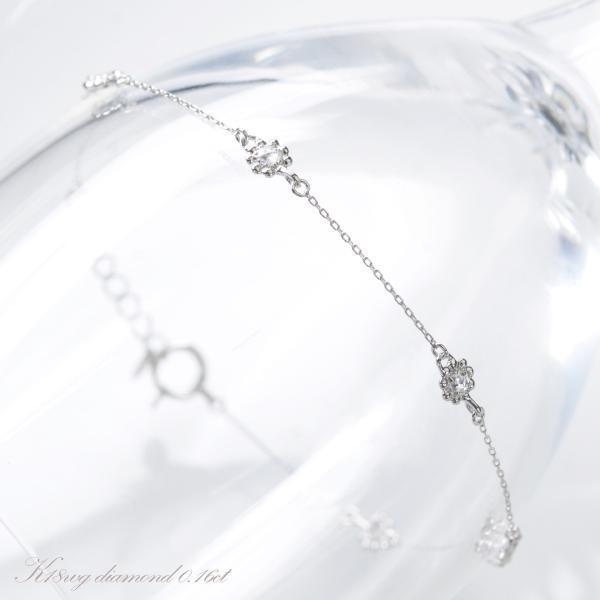 K18WG ローズカット ダイヤモンド ブレスレット