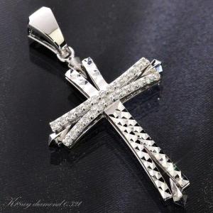 ペンダントトップ K18WG クロス ダイヤモンド 18金 ホワイト ペンダントトップ K18WG クロス ダイヤモンド 18金 ホワイト