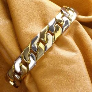 喜平 ブレスレット 18金 K18PG メンズ プラチナ ピンクゴールド コンビ