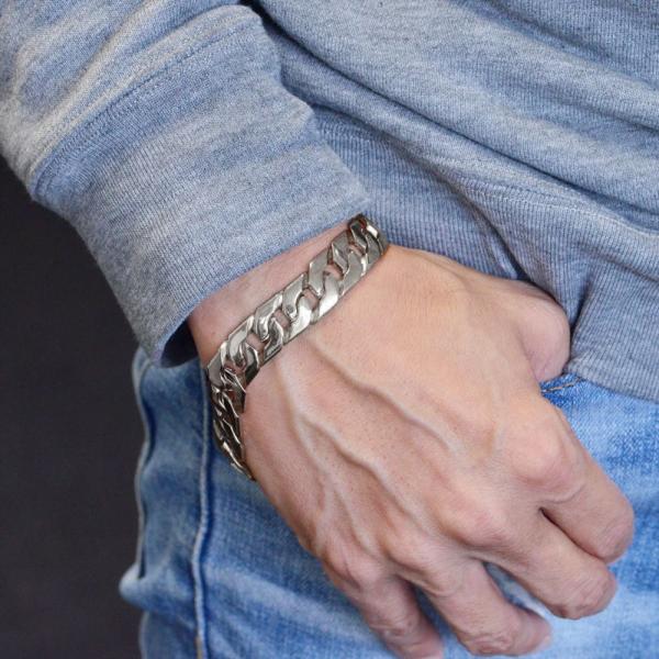 喜平 ブレスレット プラチナ メンズ Pt900 20cm キヘイ 12mm幅 名入れ 長さ指定 手...