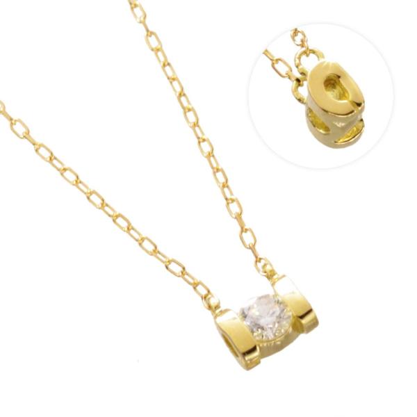 K18YG　ダイヤモンド 0.10ct　アルファベット　ネックレス　C 爆買