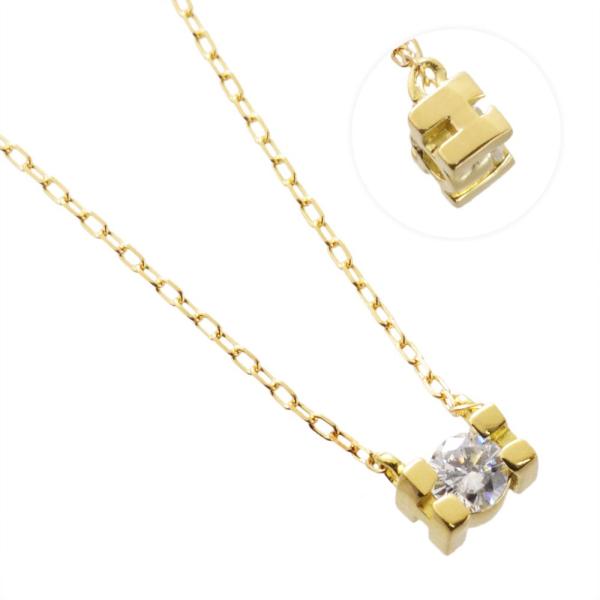 K18YG　ダイヤモンド 0.10ct　アルファベット　ネックレス　H 爆買