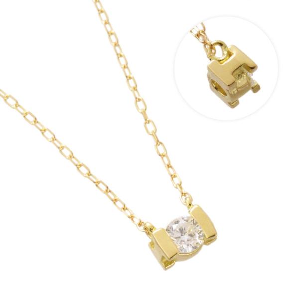 K18YG　ダイヤモンド 0.10ct　アルファベット　ネックレス　I 爆買