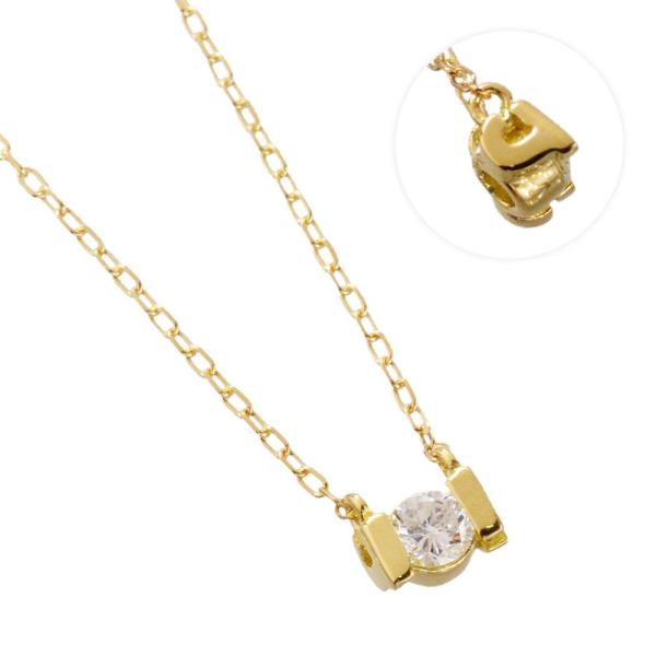 K18YG　ダイヤモンド 0.10ct　アルファベット　ネックレス　J 爆買