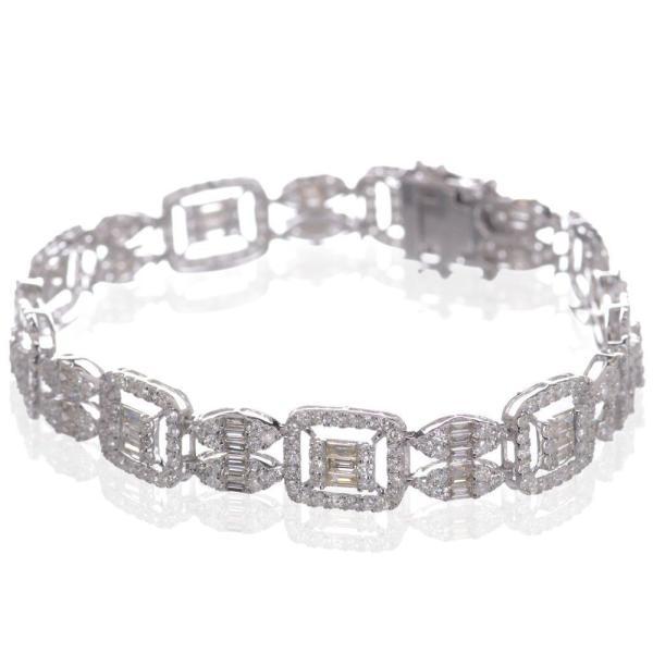 ブレスレット レディース ダイヤモンド 5カラット K18WG 18金 ホワイトゴールド ダイヤモン...