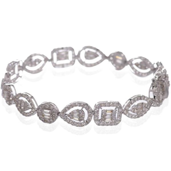 ブレスレット レディース ダイヤモンド 5カラット K18WG 18金 ホワイトゴールド ダイヤモン...