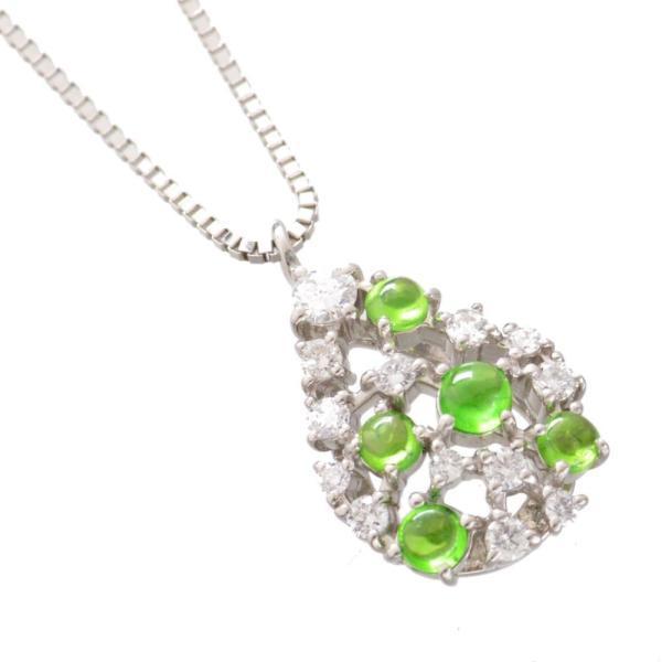 デマントイドガーネット ダイヤモンド ネックレス Pt950 プラチナ